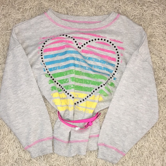 Beautees Colored Heart Design Sweater w/Belt - Picture 2 of 6